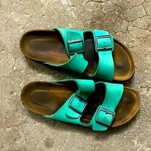 Turquoise Birkenstocks size 40